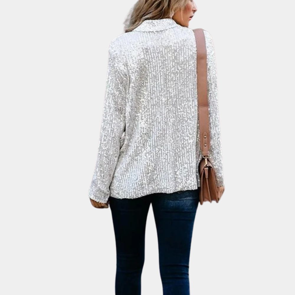 Sequin Open Front Blazer Jacket