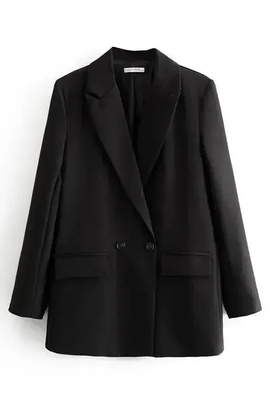 Relaxed Tailored Blazer with Open Front and Structured Fit
