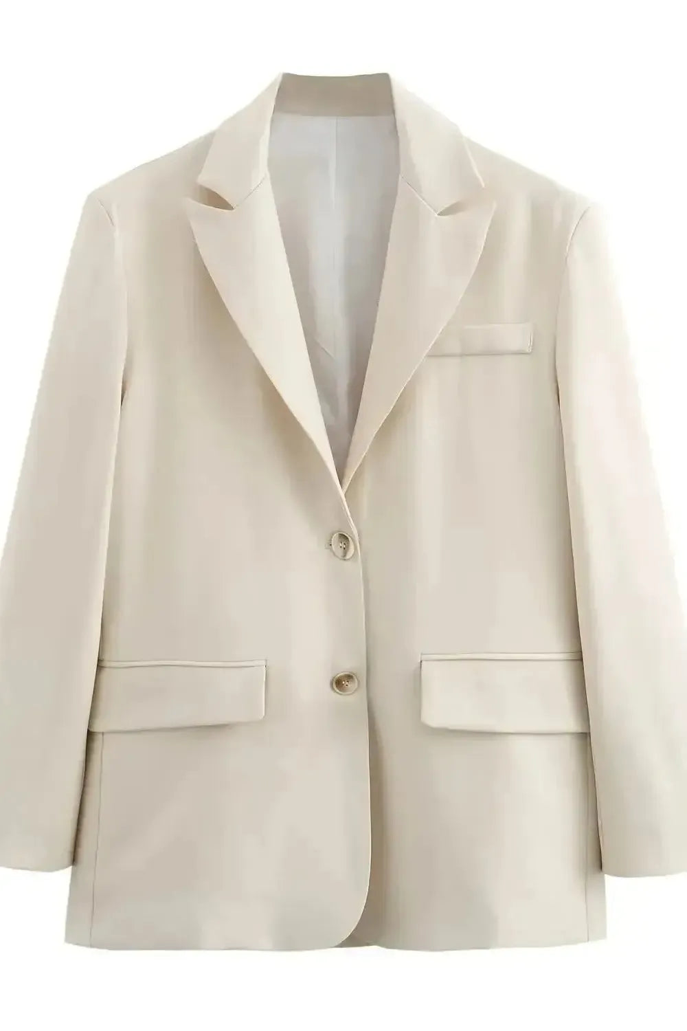 Relaxed Tailored Blazer with Open Front and Structured Fit