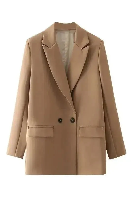 Relaxed Tailored Blazer with Open Front and Structured Fit