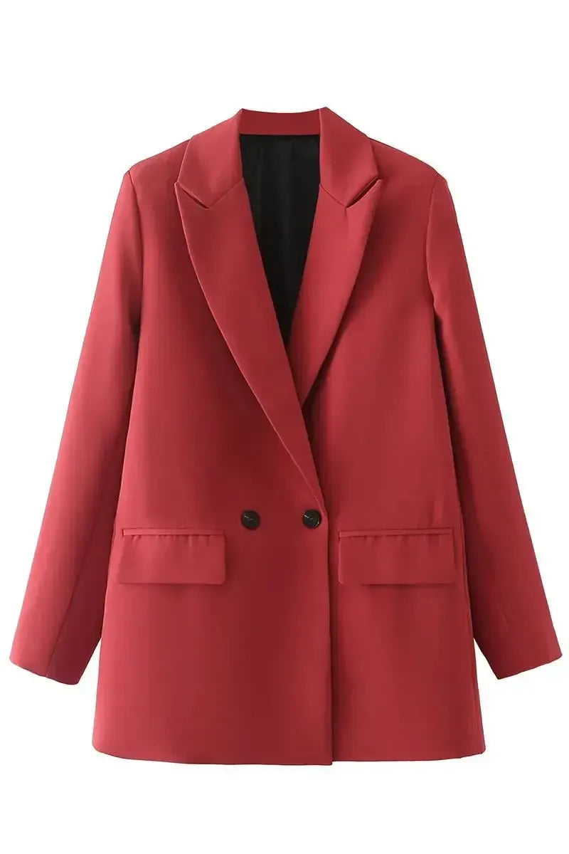 Relaxed Tailored Blazer with Open Front and Structured Fit