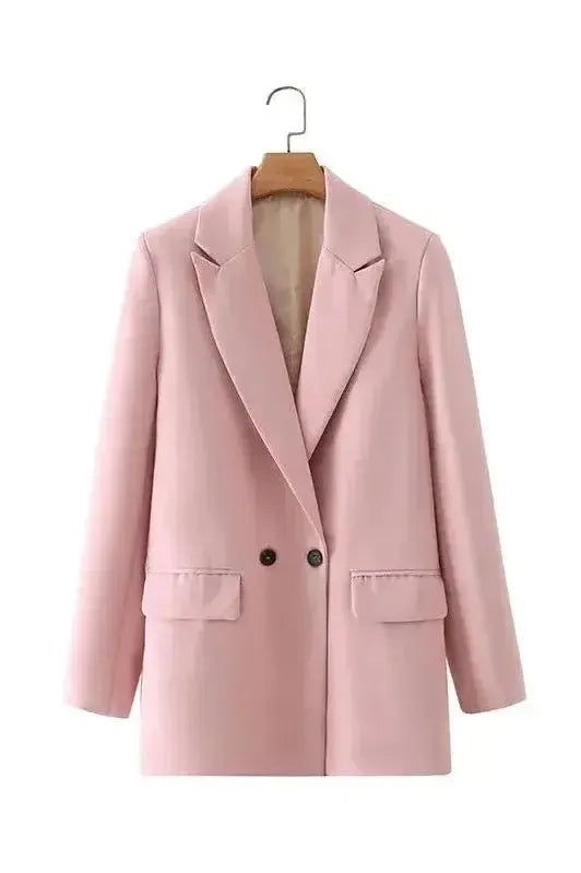 Relaxed Tailored Blazer with Open Front and Structured Fit