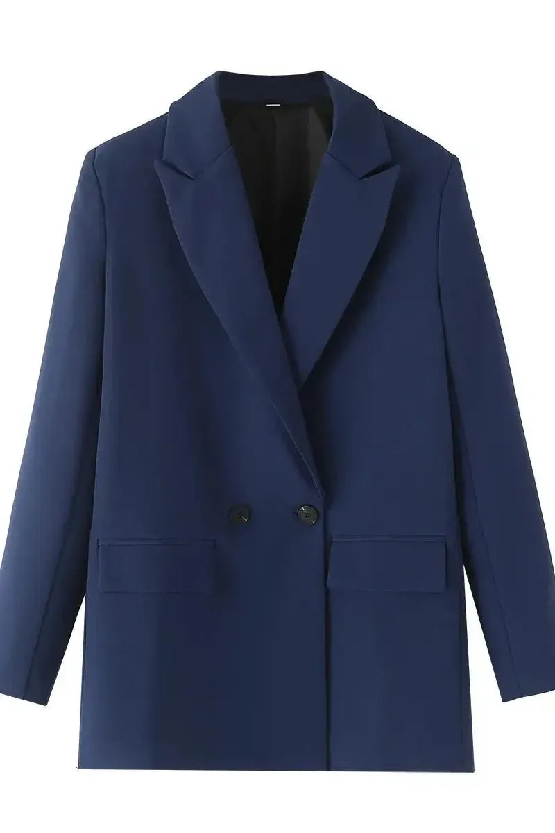 Relaxed Tailored Blazer with Open Front and Structured Fit