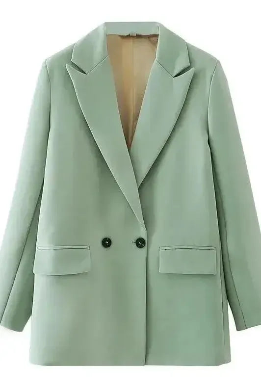 Relaxed Tailored Blazer with Open Front and Structured Fit