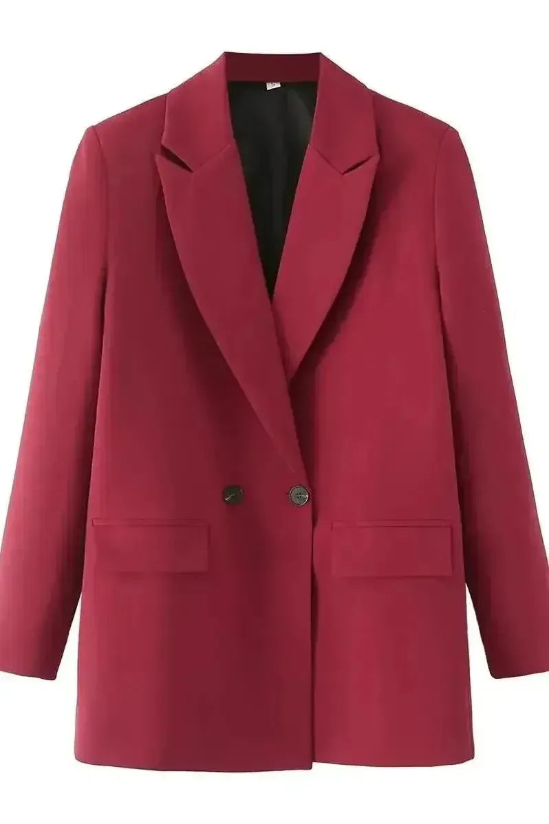 Relaxed Tailored Blazer with Open Front and Structured Fit