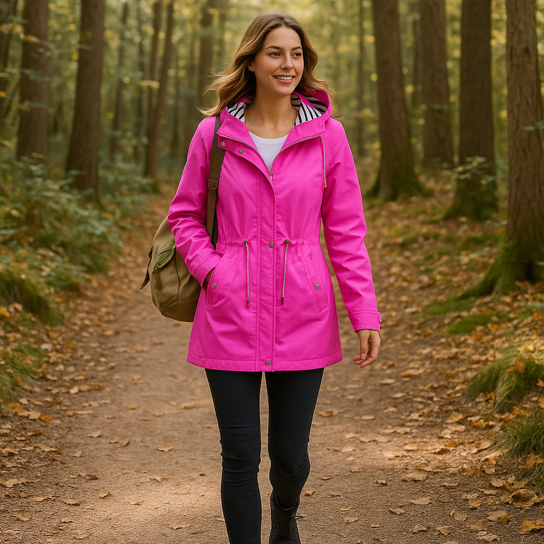 Women’s Waterproof Hooded Lightweight Rain Jacket