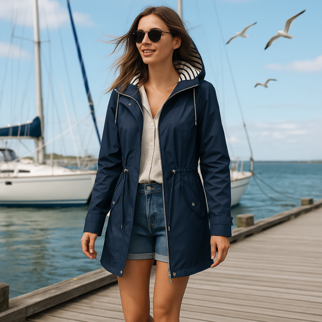 Women’s Waterproof Hooded Lightweight Rain Jacket