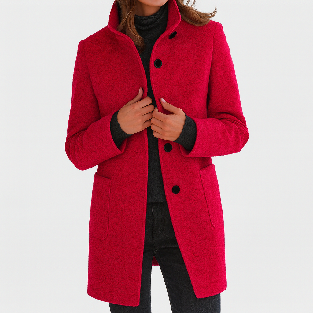Classic Wool-Blend Single-Breasted Winter Coat