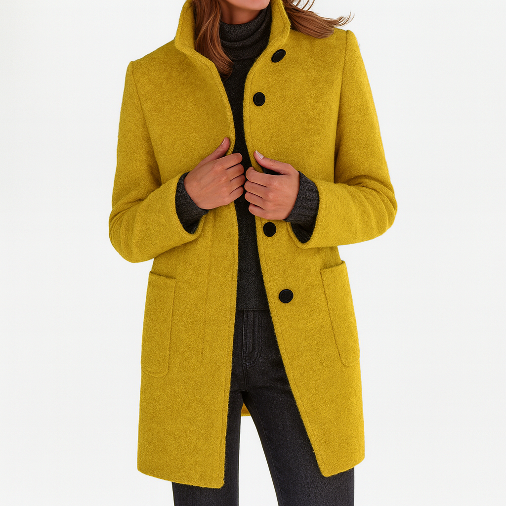 Classic Wool-Blend Single-Breasted Winter Coat