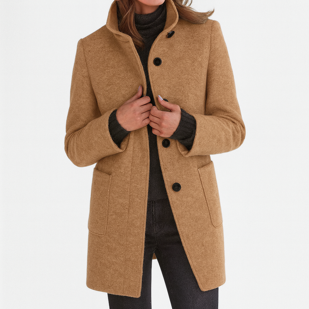 Classic Wool-Blend Single-Breasted Winter Coat