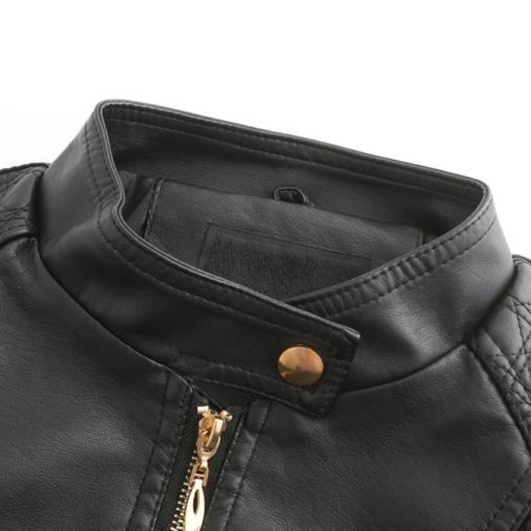 Women’s Quilted Faux Leather Moto Jacket
