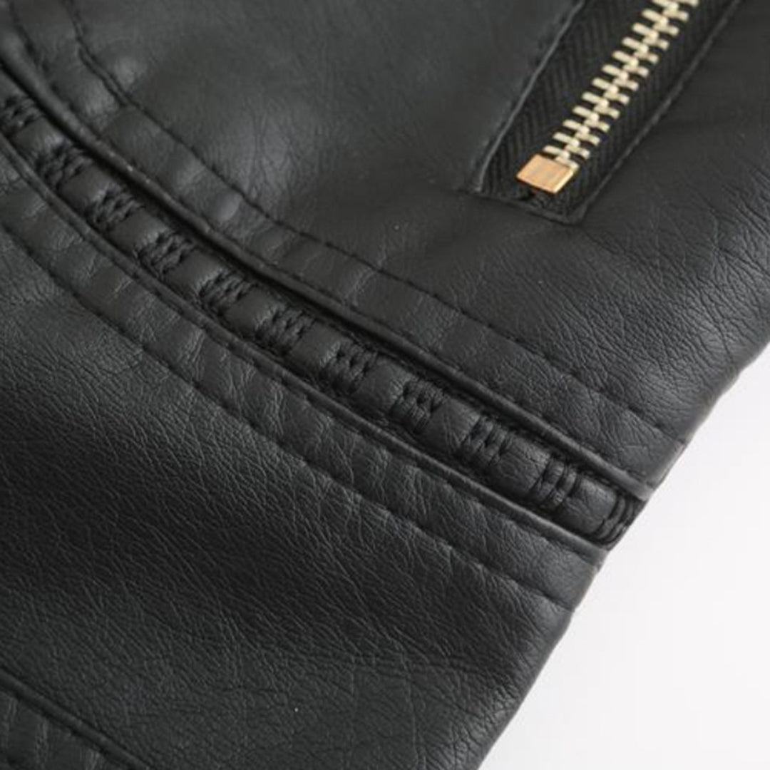 Women’s Quilted Faux Leather Moto Jacket