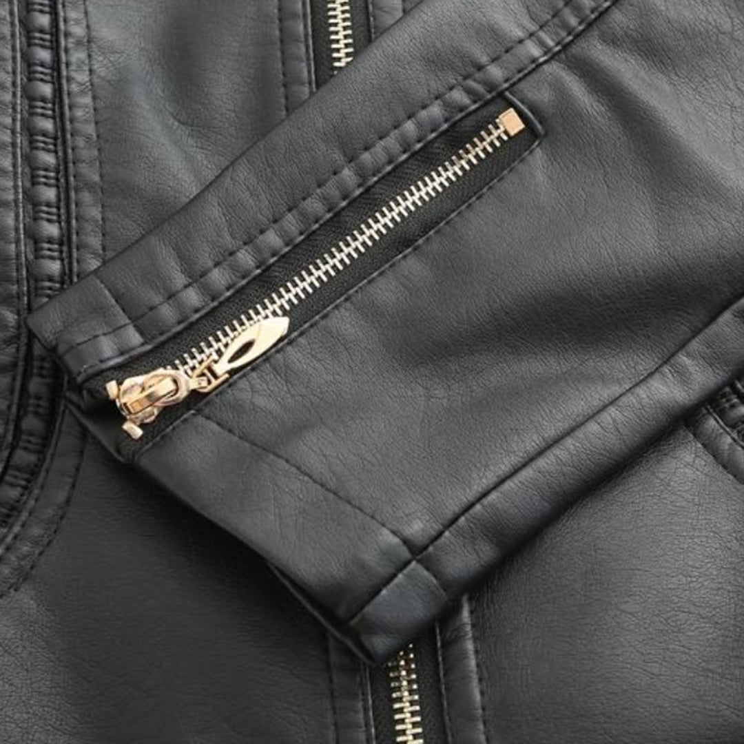 Women’s Quilted Faux Leather Moto Jacket