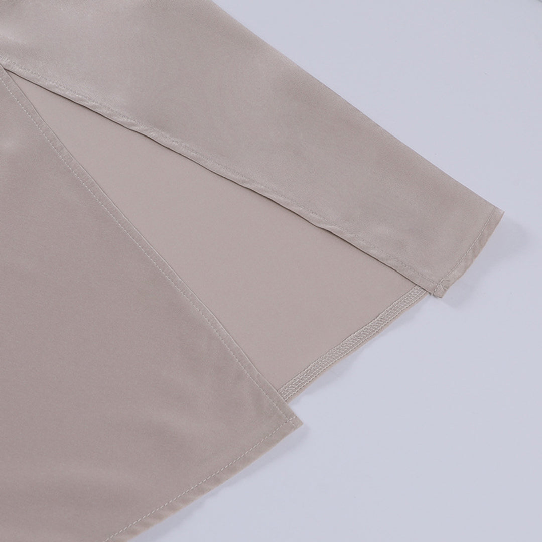 Elegant Cowl Neck Satin Maxi Dress with High Slit