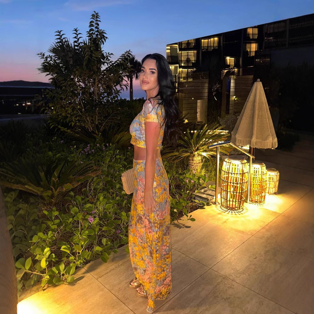 Floral Mesh Bodycon Maxi Dress