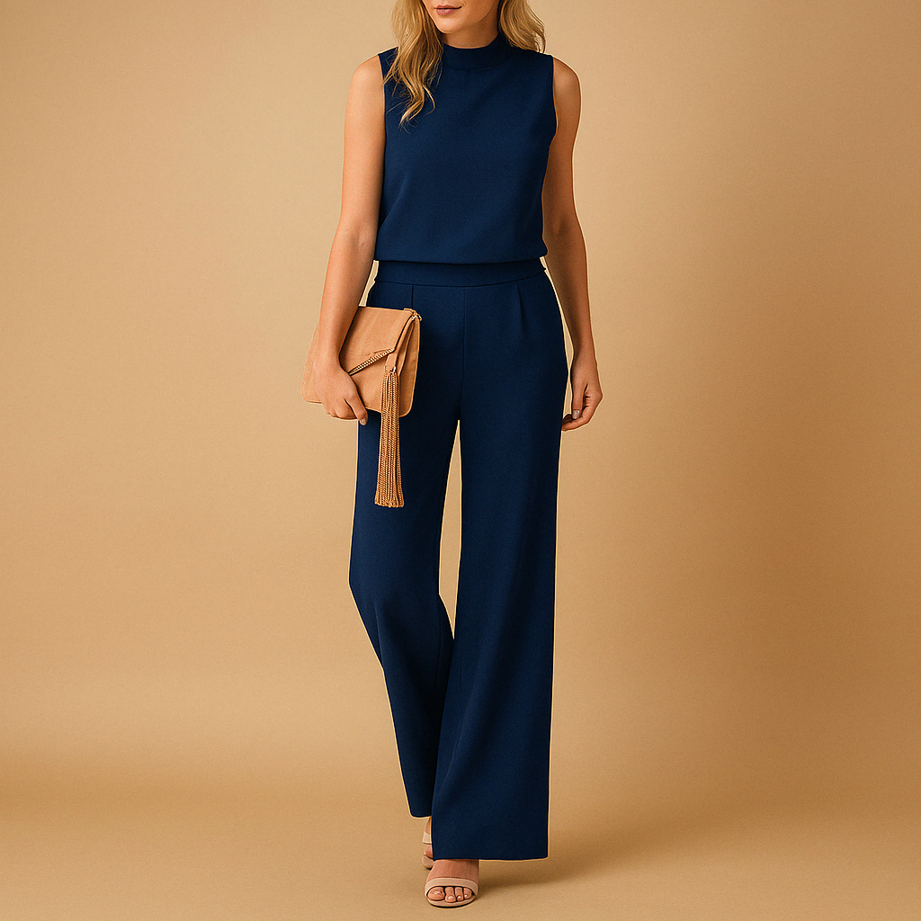 Sleeveless Belted Wide-Leg Jumpsuit