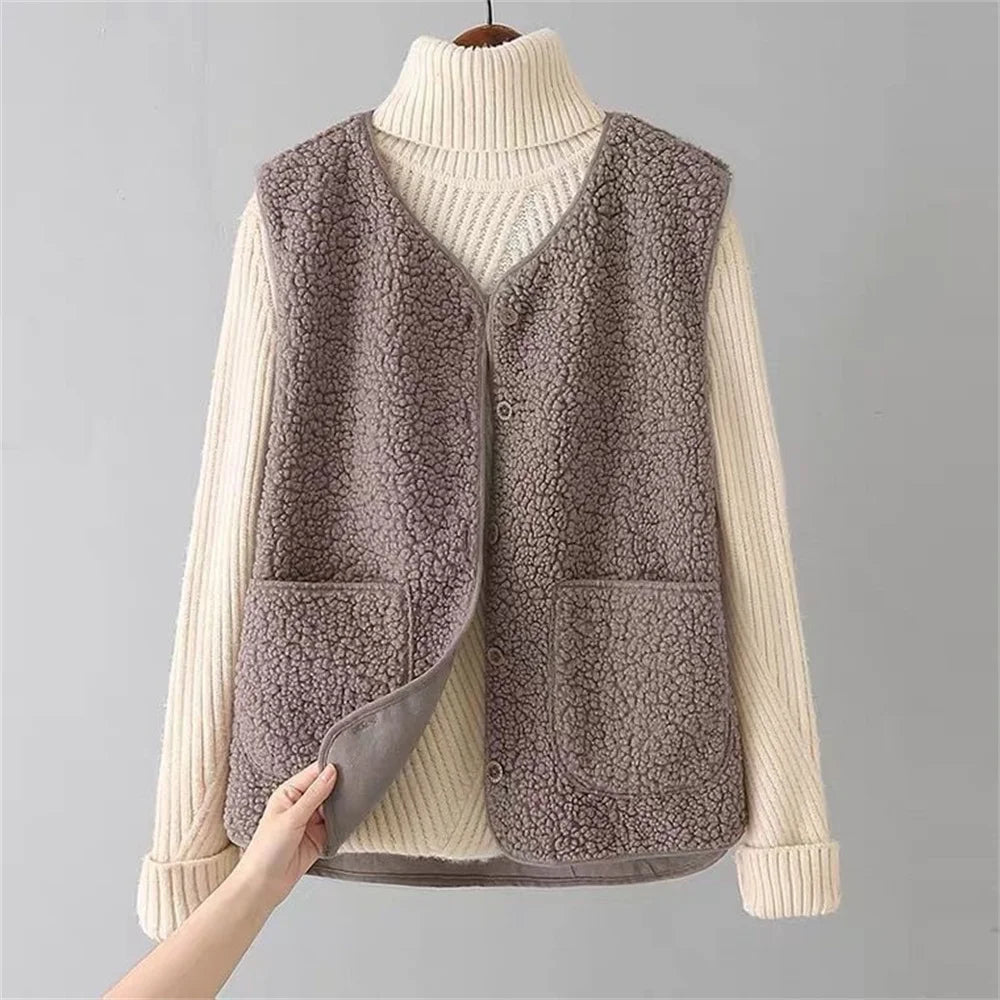 Fleece Button Front Vest for Cozy Everyday Layering