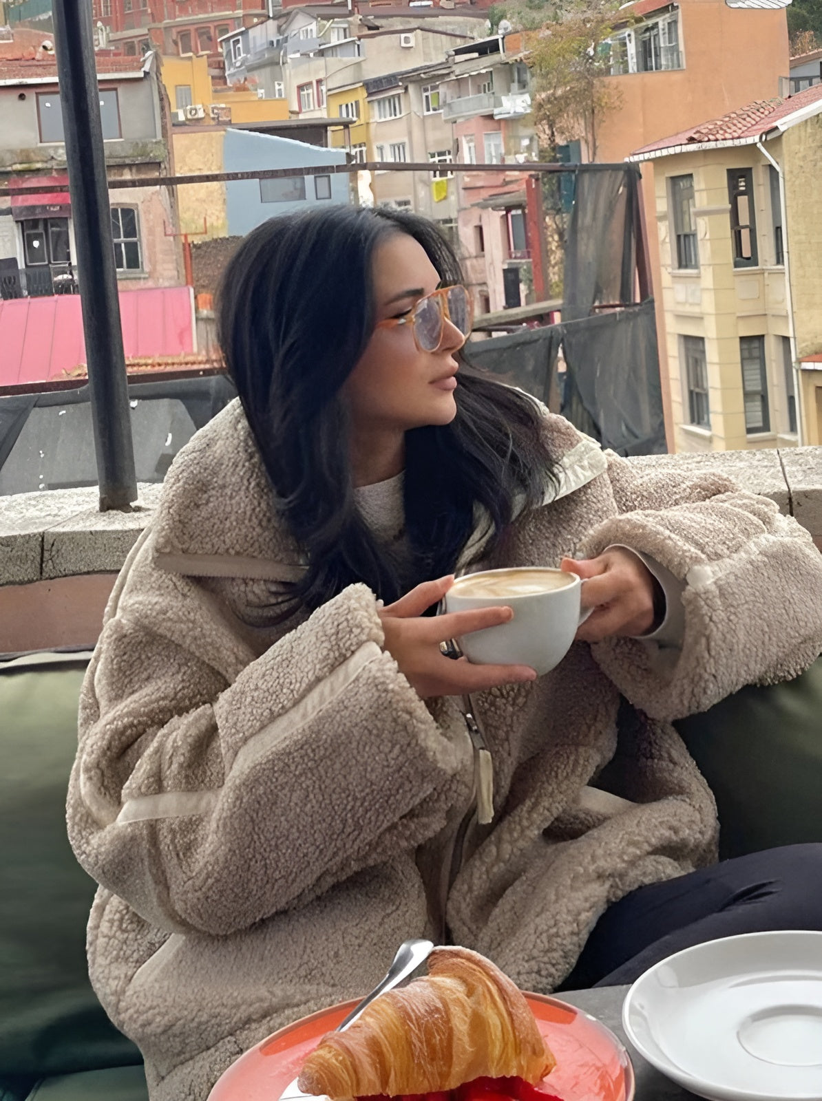 Cozy Oversized Sherpa Zip-Up Teddy Jacket