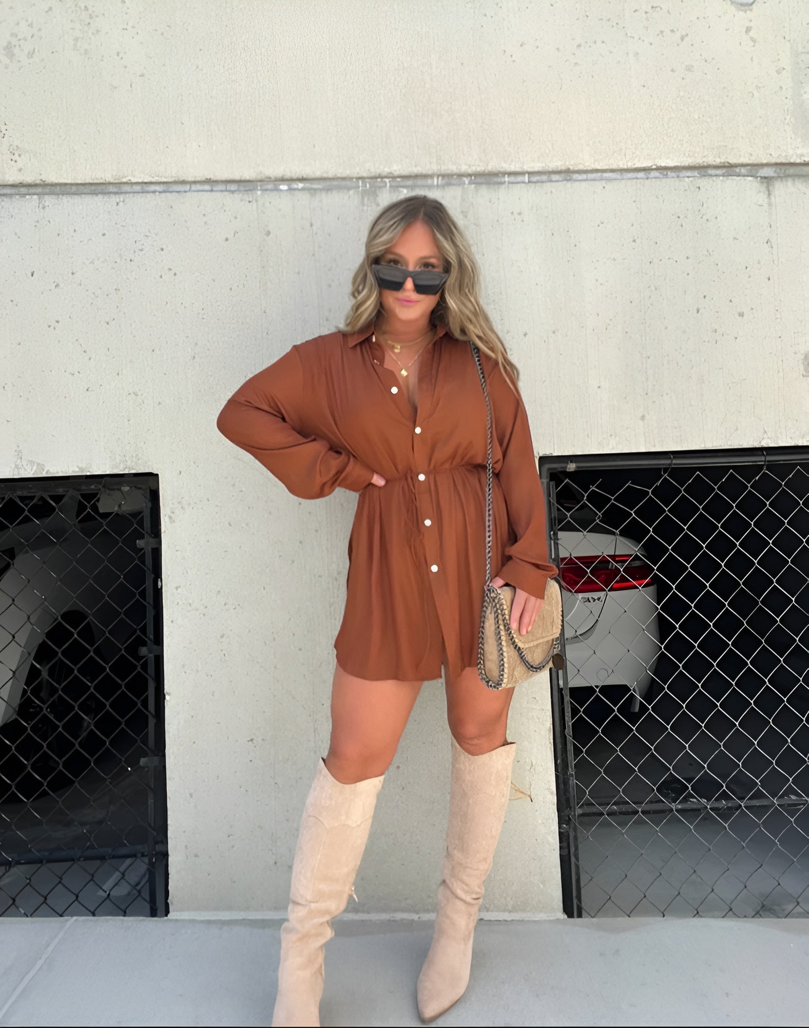 Chic Button Down Long Sleeve Shirt Dress for Effortless Style