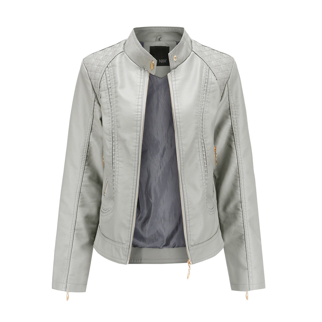 Women’s Quilted Faux Leather Moto Jacket