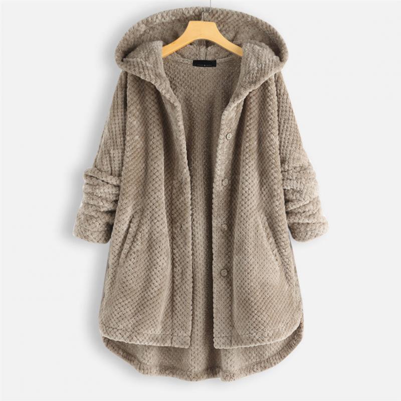 Cozy Hooded Sherpa Button Cardigan Jacket