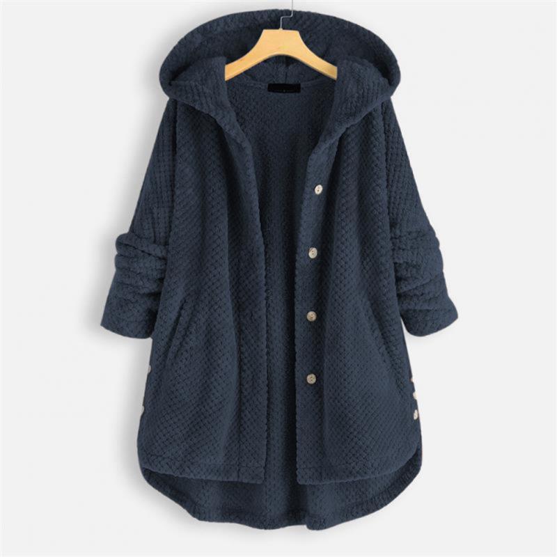 Cozy Hooded Sherpa Button Cardigan Jacket