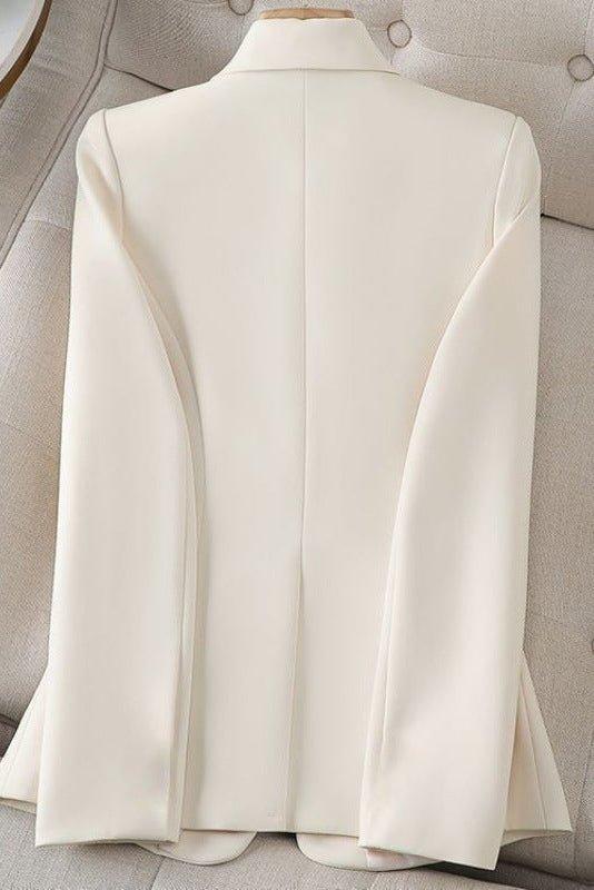 Single Button Tailored Blazer with Notched Lapel and Slim Fit