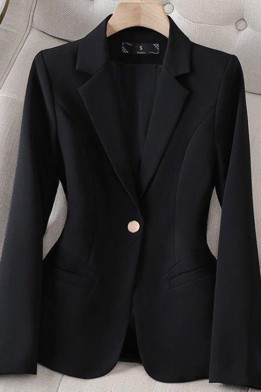 Single Button Tailored Blazer with Notched Lapel and Slim Fit