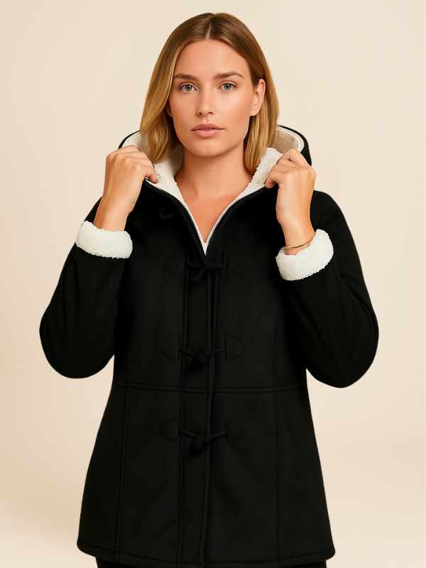 Women’s Hooded Sherpa-Lined Toggle Coat