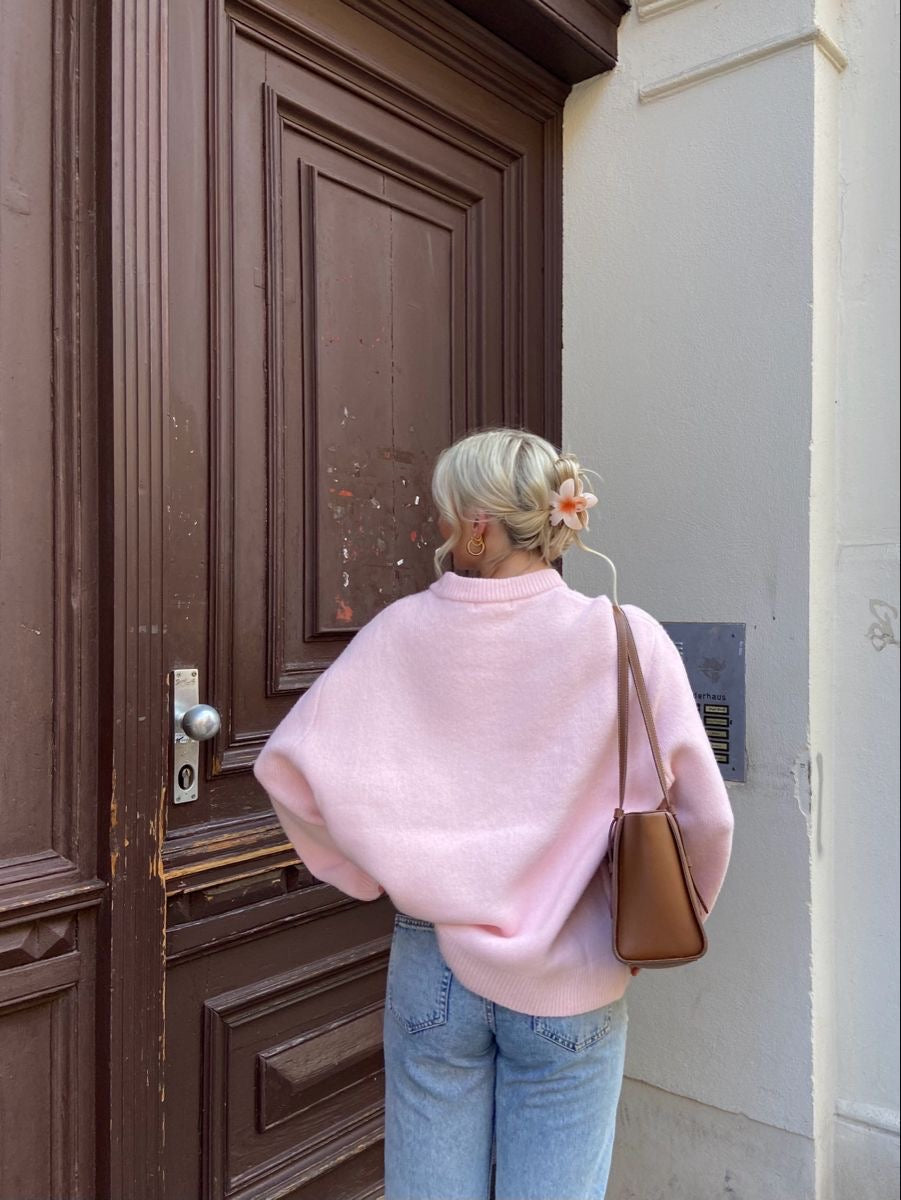 Soft Oversized Crewneck Knit Sweater