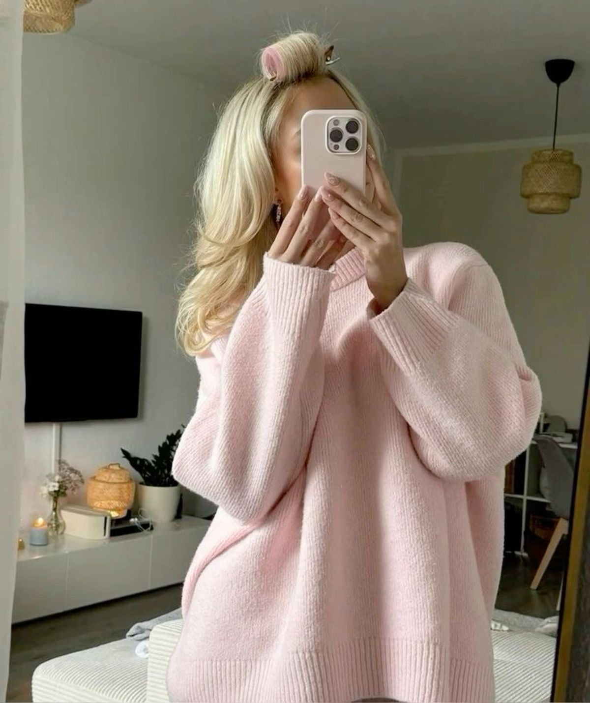 Soft Oversized Crewneck Knit Sweater