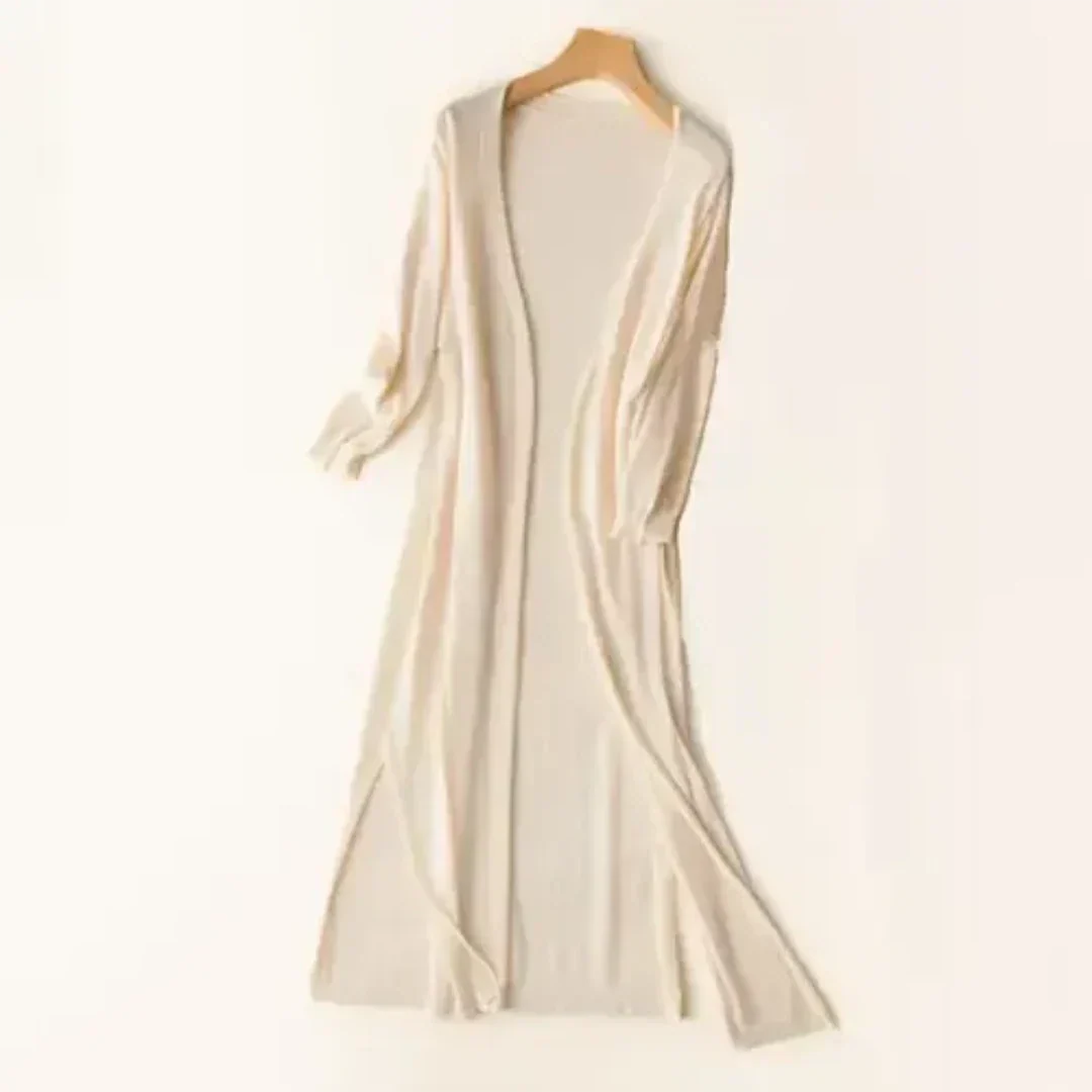 Long Open-Front Knit Cardigan – Lightweight Layering Duster for Everyday Comfort