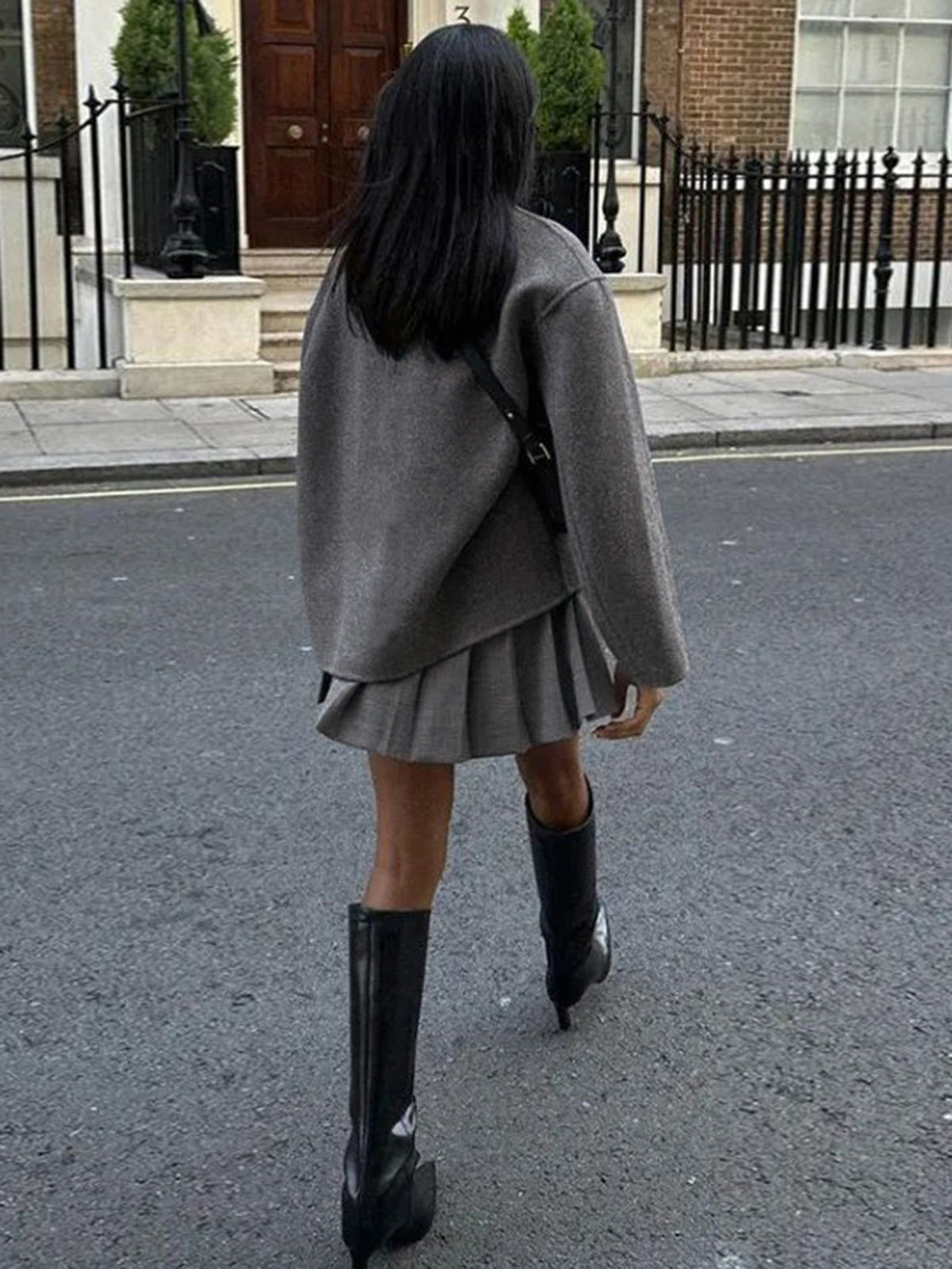 Double Breasted Short Wool Blend Jacket for Chic Everyday Style