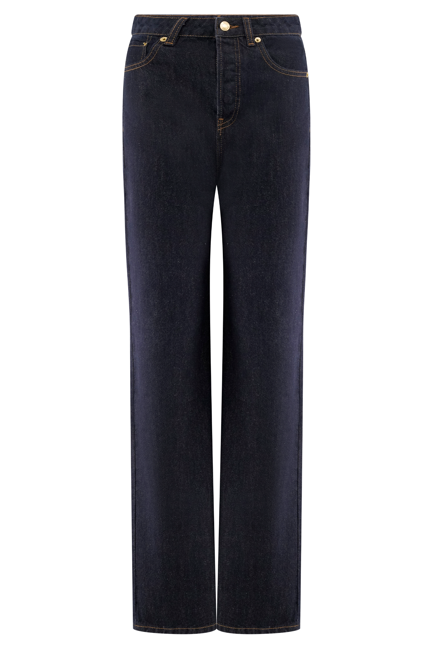 Denim Button-Front Sleeveless Corset Top & Straight-Leg Pants Set