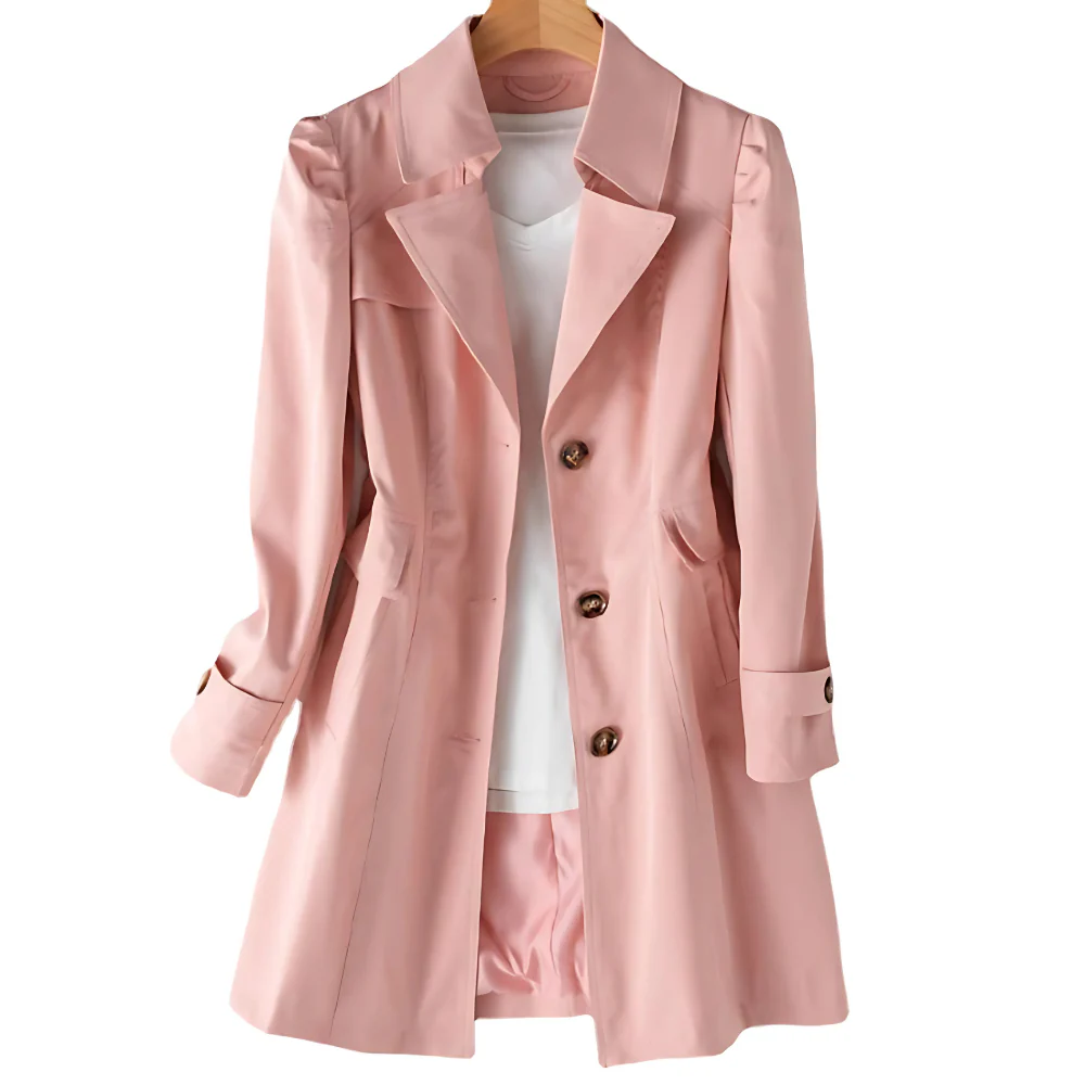 Women’s Classic Lightweight Button Trench Coat