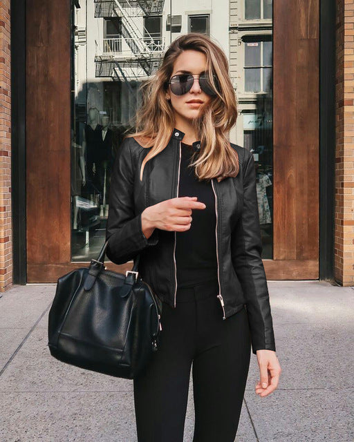 Classic Faux Leather Moto Jacket