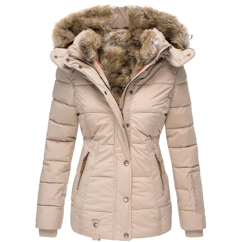 Faux Fur Hooded Puffer Coat for Cozy Winter Everyday Wear