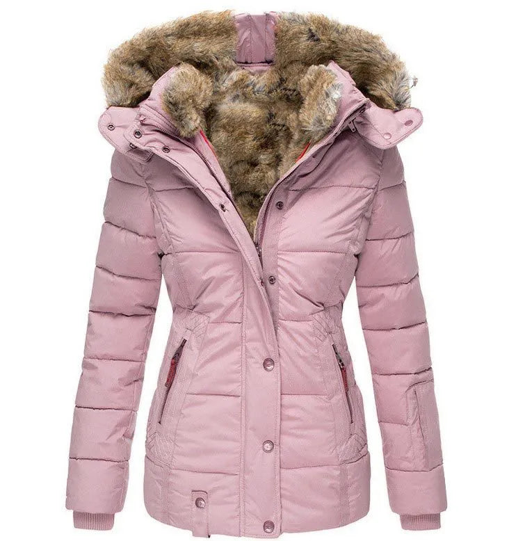 Faux Fur Hooded Puffer Coat for Cozy Winter Everyday Wear
