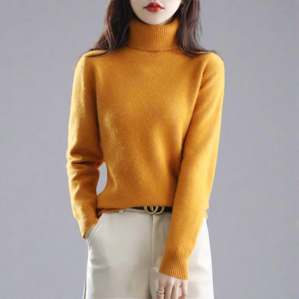 Elegant Soft Knit Turtleneck Sweater