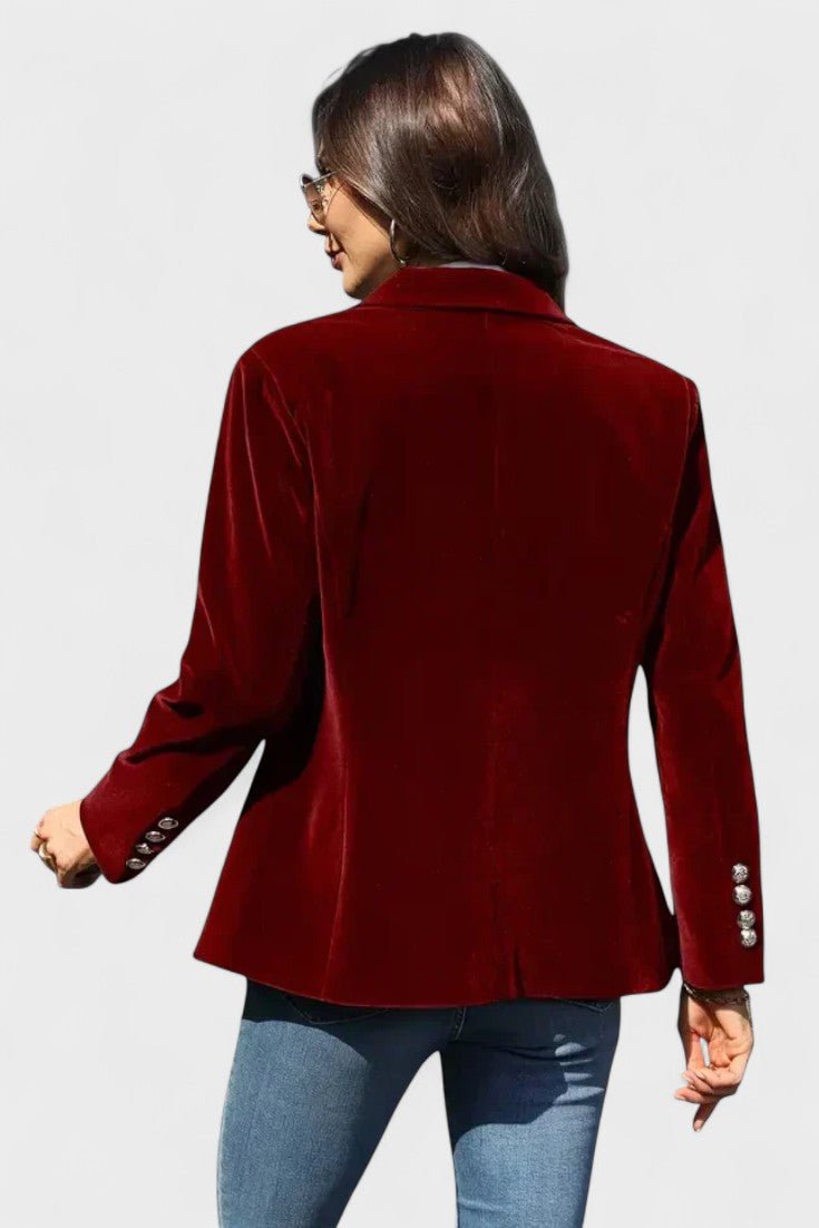 Tailored Classic Blazer Jacket with Button Front and Structured Fit