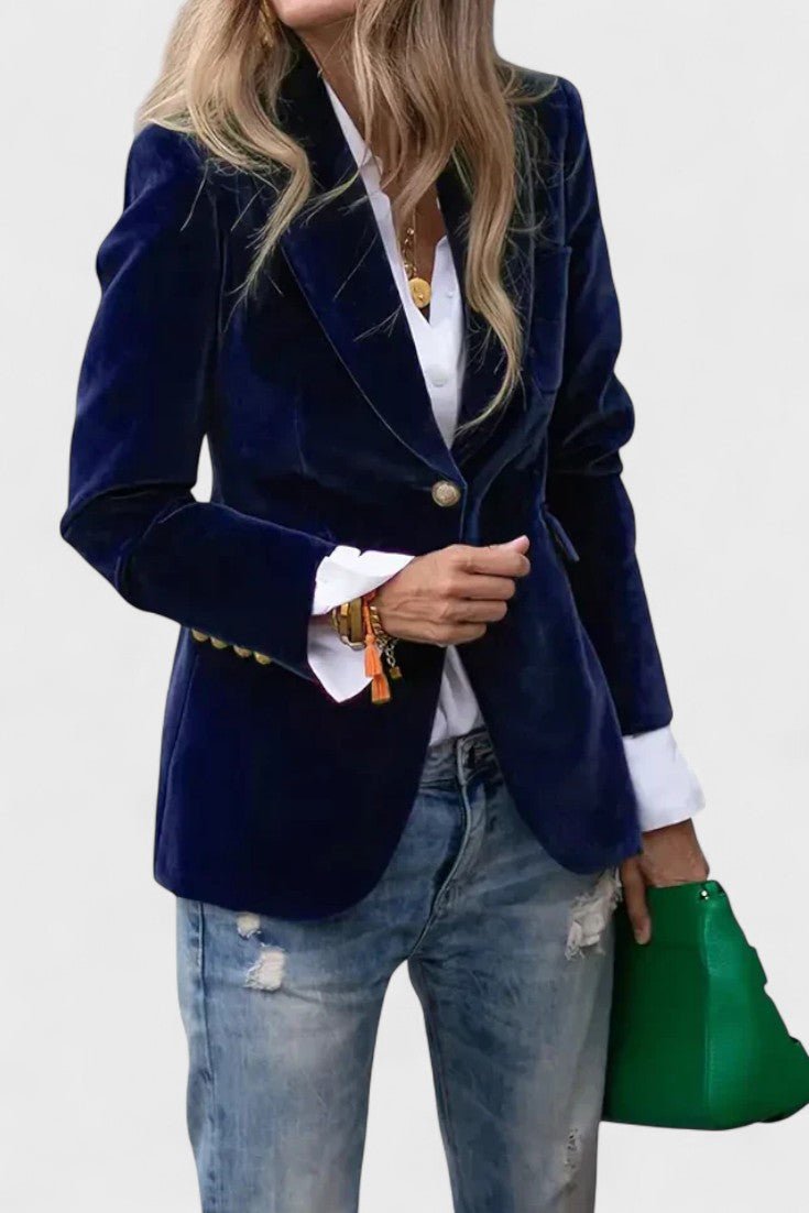 Tailored Classic Blazer Jacket with Button Front and Structured Fit