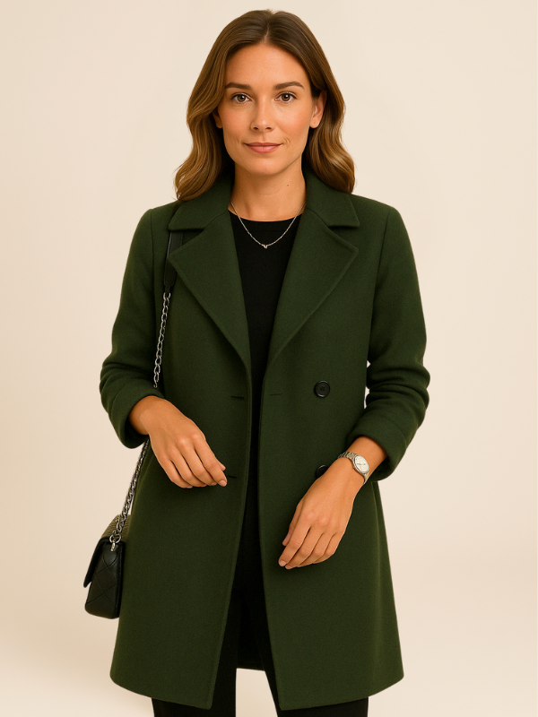 Women’s Double-Breasted Wool Blend Coat