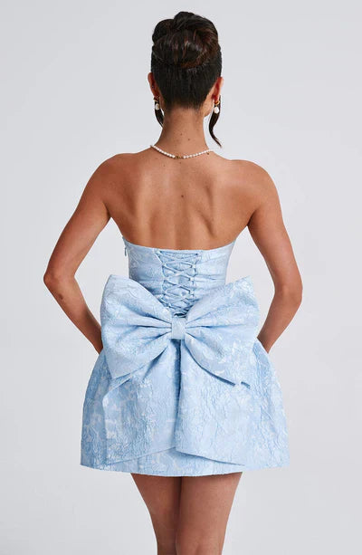 Strapless Bow Back Mini Dress for Elegant Party Style