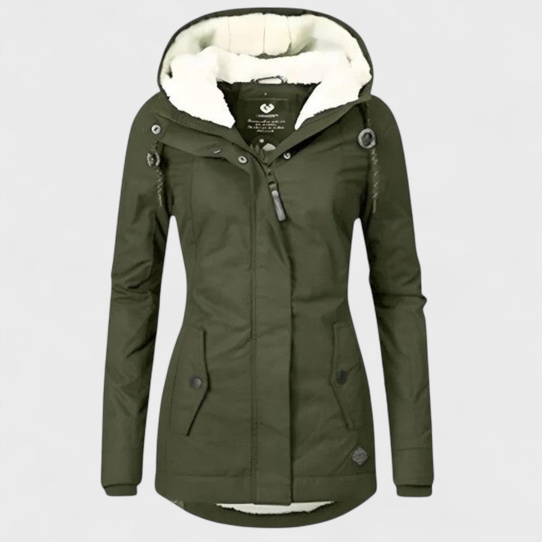 Fleece-Lined Waterproof Hooded Winter Jacket
