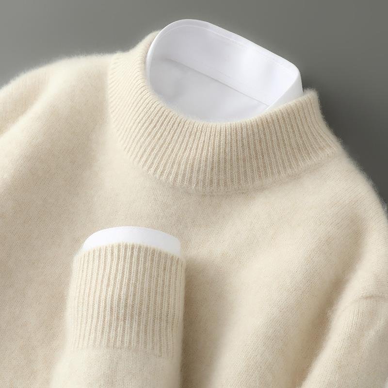 Soft Knit Mock Neck Sweater with Ribbed Trim