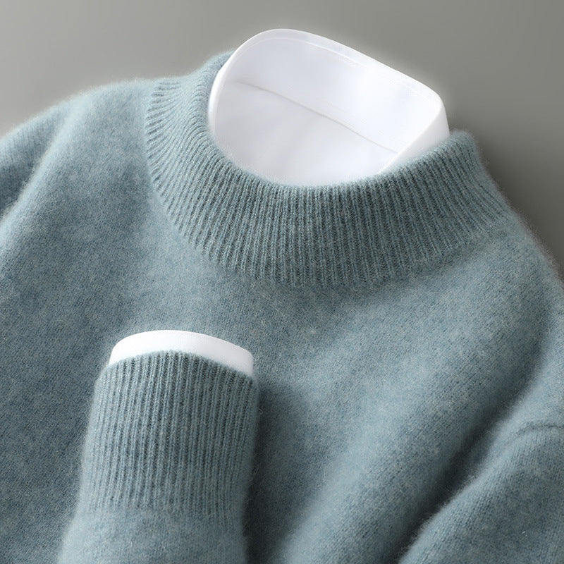 Soft Knit Mock Neck Sweater with Ribbed Trim