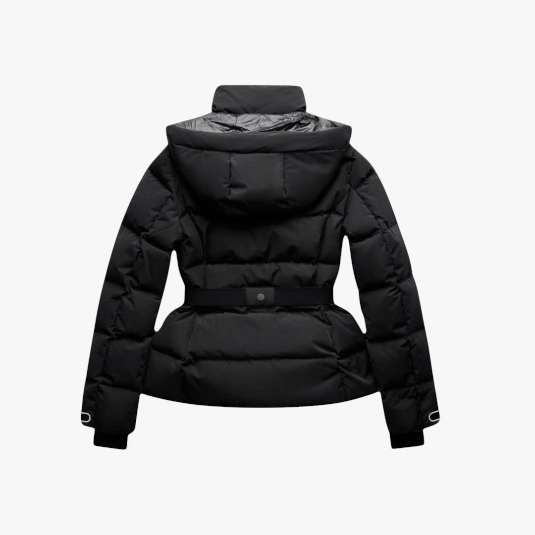 Women’s Belted Hooded Puffer Jacket – Warm Insulated Winter Coat