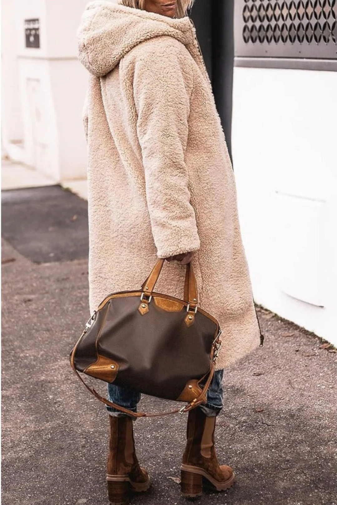 Longline Hooded Puffer Coat with Plush Lined Interior