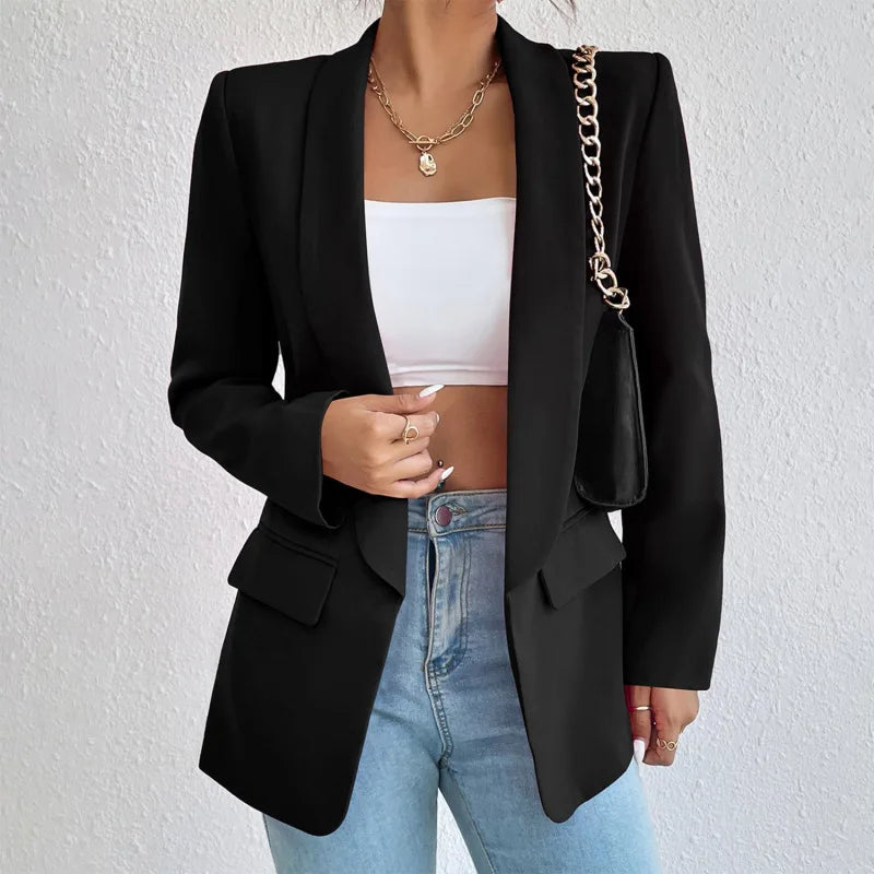 Women’s Longline Tailored Open-Front Blazer