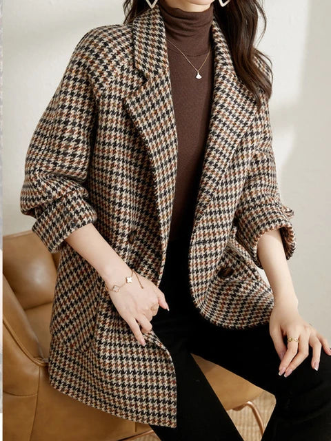 Women’s Classic Plaid Blazer Coat